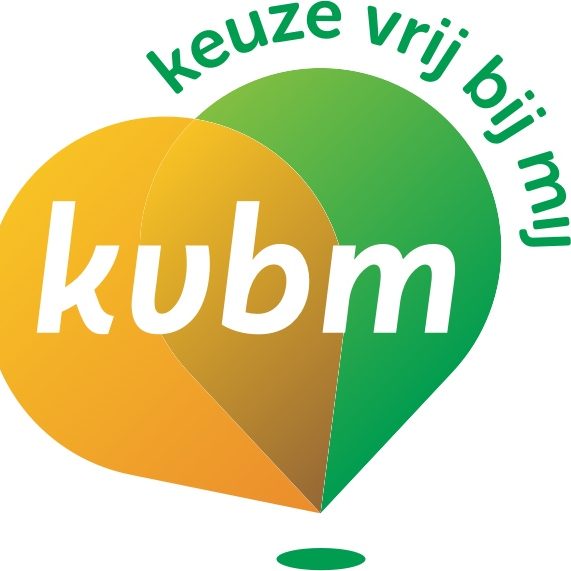 Geel en geel logo met de tekst 'keuze vrij bij mij'.